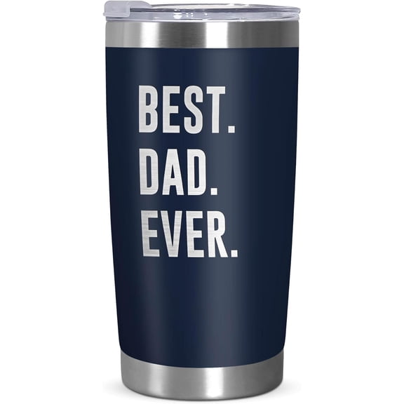 Dad Gifts from Daughter Son - Navy 20 oz Stainless Steel Insulated Coffee Tumbler with Lid - Father Day Gifts for Men Him Husband Who Wants Nothing, Mens Dad Birthday Gift Ideas