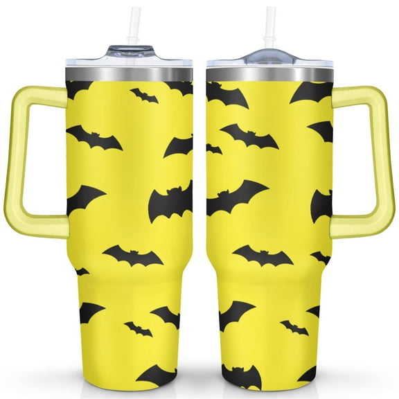 40oz Halloween Tumbler with Handle & Straw - Insulated Stainless Steel Travel Mug,Leakproof,Cup Holder Friendly,Dishwasher Safe,for Hot/Cold Drinks.