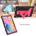 thumbnail image 4 of Galaxy Tab A7 10.4" Case SM-T500 T505, Alltyech Hybrid Dual Layers Kickstand Shockproof Drop Protection Rugged Kids Friendly Case Cover for Samsung Galaxy Tab A7 10.4" T500 2020, Black/Rose, 4 of 5