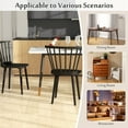 thumbnail image 6 of Costway Rubber Wood Windsor Dining Chairs Set of 2 with Spindle Back for Living Room Black, 6 of 9