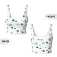 thumbnail image 5 of Haiem Cartoon House Car Pattern Womens Sports Bra - U Neck Padded Low Impact Yoga Bra Workout Crop Top Gym Moisture-Wicking Workout Vest -X-Large, 5 of 9