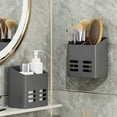 thumbnail image 4 of Aufmer Punch Free Wall Mounted Multi Grid Storage Rack Bottom Drain Hole Design For Bathroom Kitchen Bedroom Daily Sundries Dry Sorting Storage(10.3*10*6.5CM), 4 of 8