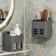 thumbnail image 4 of Wall Mounted No Drill Storage Organizer With Drainage Holes Multi Compartment Holders For Bathroom Kitchen Living Room Bedroom Home Organization, 4 of 8