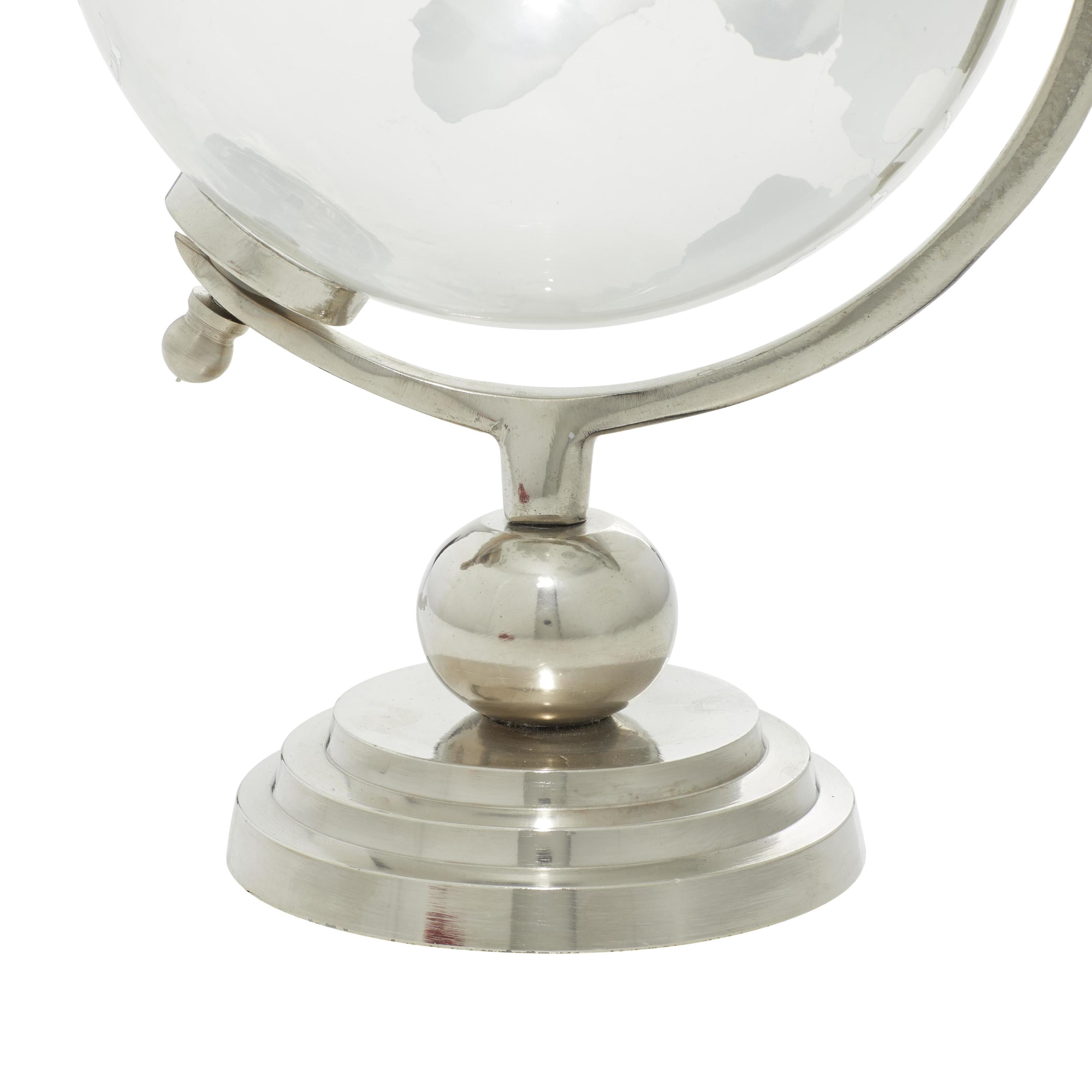 DecMode 9" Silver Globe with Tiered Base