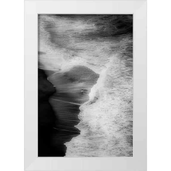 Azevedo, Olavo 13x18 White Modern Wood Framed Museum Art Print Titled - TRYING TO SURF