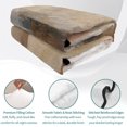 thumbnail image 4 of Twin XL Quilt Set 68''x98'', Brown Lightweight Bedspread Coverlet Set with 2 Pillow Shams, Abstract Paint Texture Retro Smudge Graffiti Art Breathable All Season Quilt Bedding for Dorm/Guest Room, 4 of 9