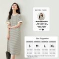 thumbnail image 1 of RWJDXD Vimly Simple Robe d'Été à Manches Courtes Rayée 2024 Col Rond Décontractée Droite Ample Midi pour Femmes M6823, 1 of 1