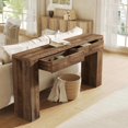thumbnail image 3 of Tribesigns 63" Solid Wood Console Table, Large Entryway Table, Extra Long Sofa Table with 2 Drawers, 3 of 7