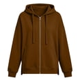 thumbnail image 7 of BUIGTTKLOP Zip up Hoodie Women 2026 Casual Long Sleeve Oversized Hooded Sweatshirts Fall Winter Comfy Jackets with Pockets, 7 of 7