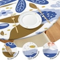 thumbnail image 4 of Boho Style Floral Vinyl Tablecloth with Elastic Band, 44 Inch Fits 38-42 Inch Tables, Wrinkle Free Cover for Patio Dining and Special Events, 4 of 7