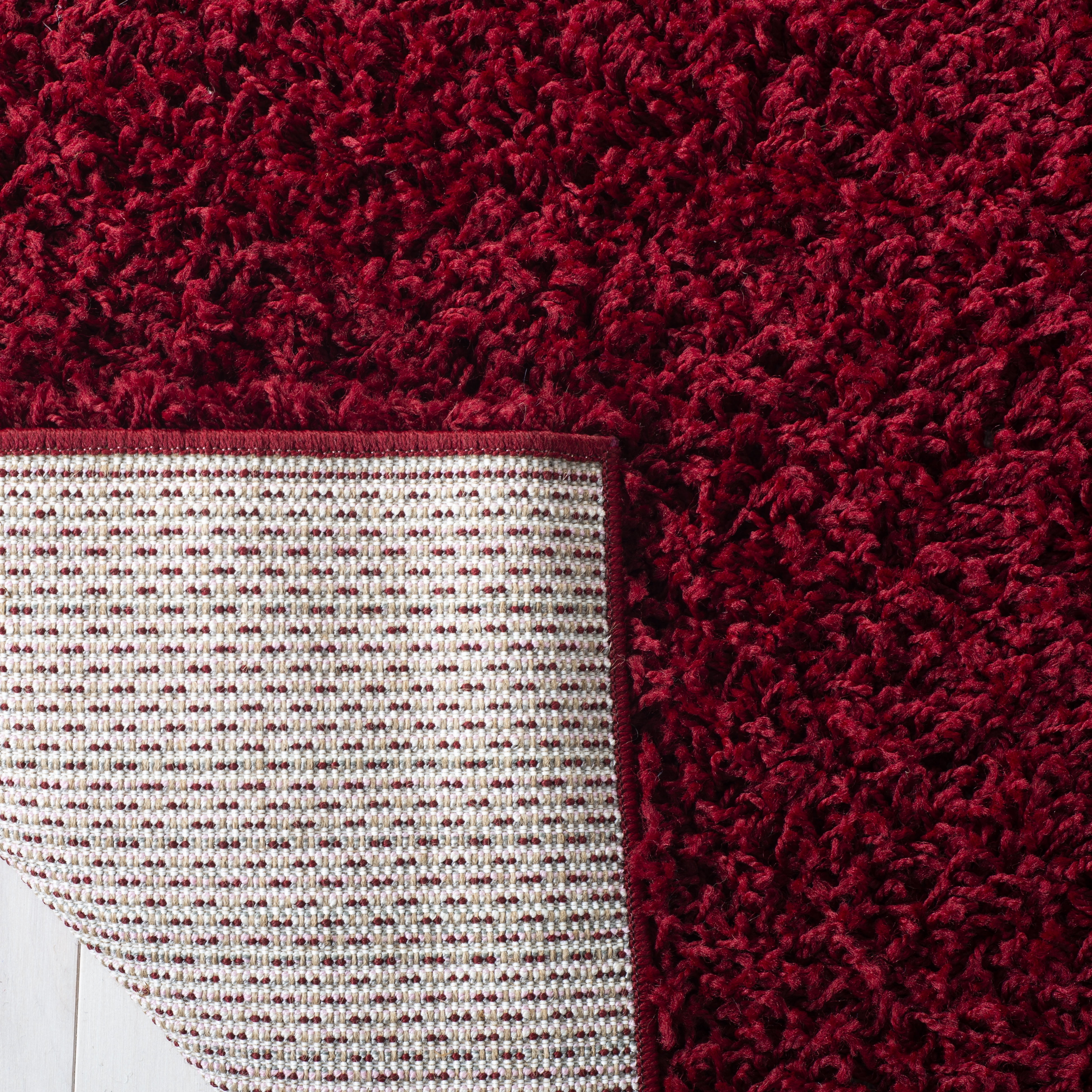 SAFAVIEH Lavena Solid Plush Shag Area Rug, Red, 4' x 6'