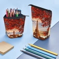 thumbnail image 5 of Lsque Eiffel Tower Pattern Telescopic Pencil Bag Pen Holder Stationery Case, Stand-up Retractable Transformer Bag Organizer, 5 of 6