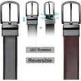 thumbnail image 3 of NANAHuang Reversible Leather Belts For Men Big and Tall 32"-62" Trim To Fit With Gift-Box, 3 of 7