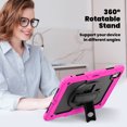 thumbnail image 4 of Case for iPad Pro 13 inch (2025 M5/2024 M4) with Screen Protector, 360 Degree Rotating Kickstand Hand Strap Heavy Duty Shockproof Cover with Shoulder Strap, Rose, 4 of 7