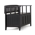 thumbnail image 4 of Simpli Home Acadian SOLID WOOD 48 inch Wide Transitional Entryway Storage Bench in Black, 4 of 5