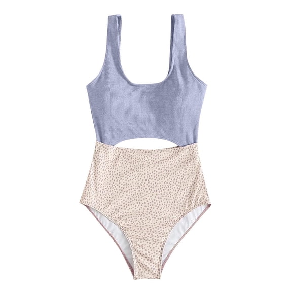 ZQUUVOU Women's High Waist One Piece Bikini Swimsuit Tummy Control Modest Bathing Suit Shorts Swim Suits Purple