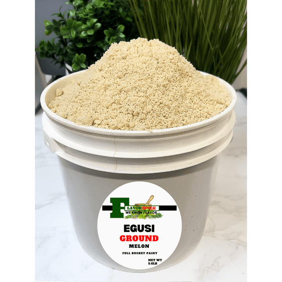 Egusi Ground, hand peel (Melon Seed Ground) (1 FULL BUCKET SIZE (5.60LB)