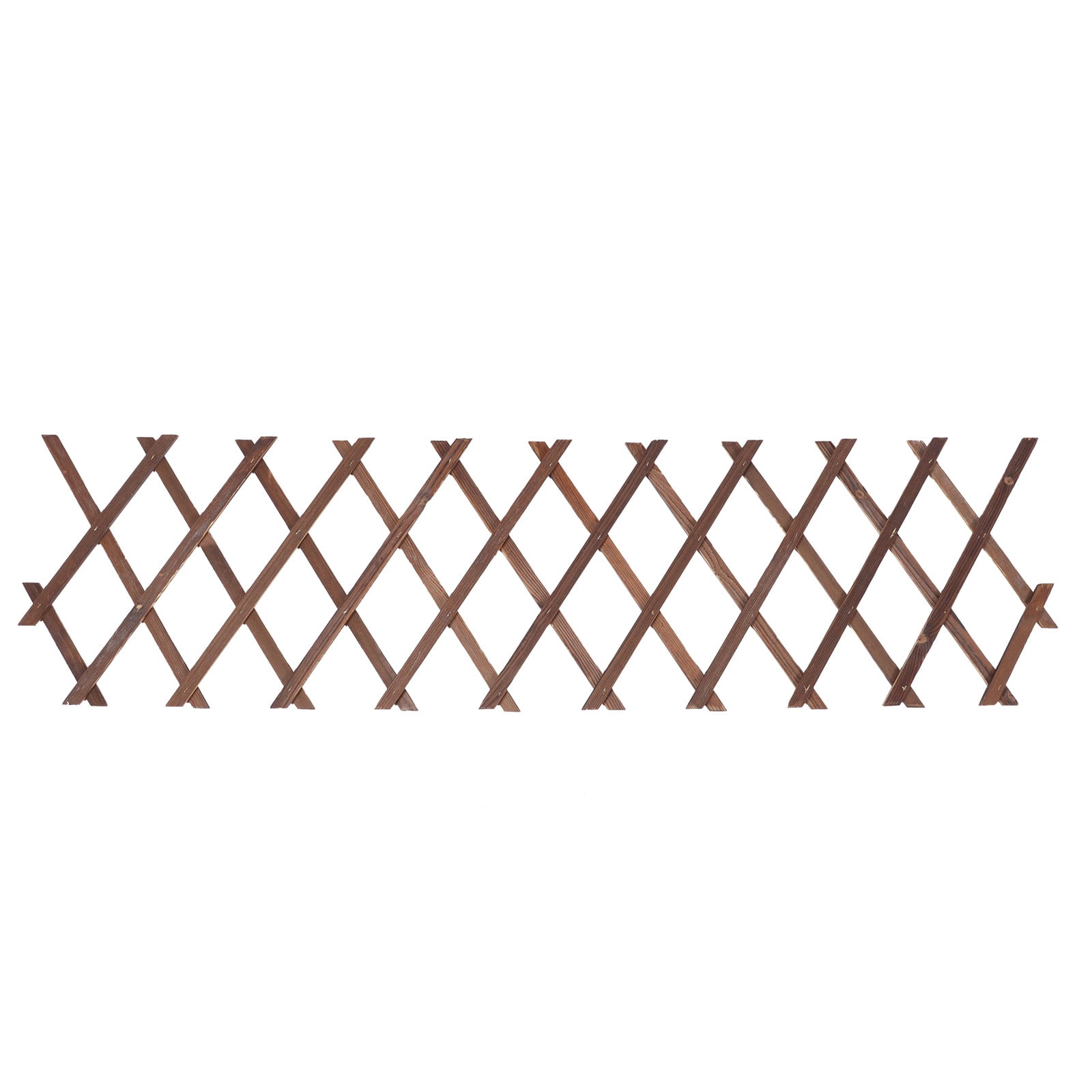 Hytrove Garden Edging Fences Wooden Brown For Yard Scene Layout 2Pcs 17.29X9.04X0.79in