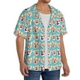 thumbnail image 4 of Sigee Cute Corgi Head Print Men's Shirts Casual Button Down Short Sleeve Summer Beach Shirt Hawaiian Vacation Shirts Tee Shirt-3X-Large, 4 of 7