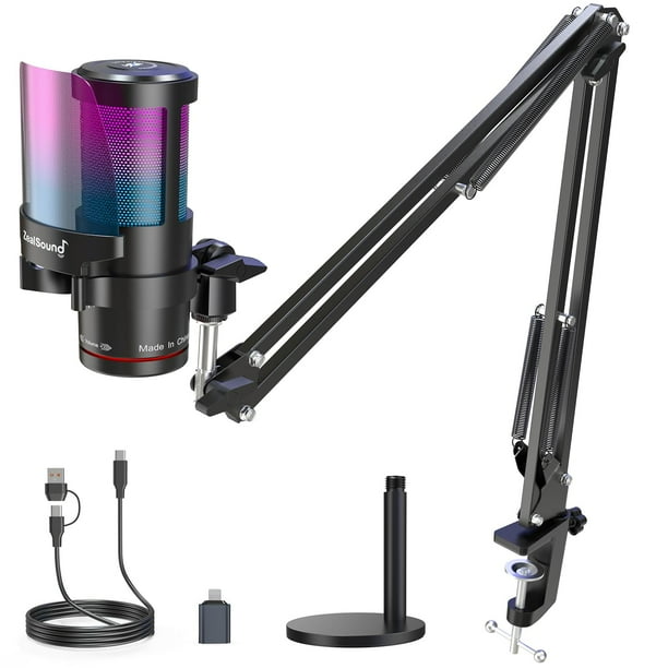 Micrófono para juegos ZealSound KM8S USB para iPhone, PC, Mac