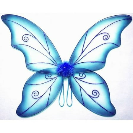 Blue Adult Fantasy Butterfly Fairy Wings Tinkerbell Womens Costume Accessory
