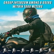 Freedconn 6 Riders Group Intercom Communication System Bluetooth Motorcycle Headset with 2K Camera