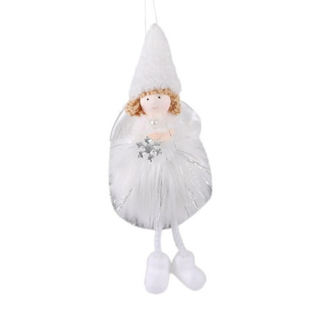 

Swinging Pendant Decoration Plush Girl Angel Pendant Small Gift Cute Angel Pendant Backpack Bedroom Decoration Beaded Christmas Garland with Lights
