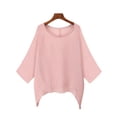 thumbnail image 3 of Nueva camiseta de manga larga suelta camisa de murciélago cuello redondo de gran tamaño Eccomum Rosa Rojo XL, 3 of 4