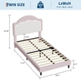 thumbnail image 3 of Bed Frame with LED Headboard, Plush Sherpa Fabric Upholstery, Slat Support (No Box Spring Needed), 3 of 7