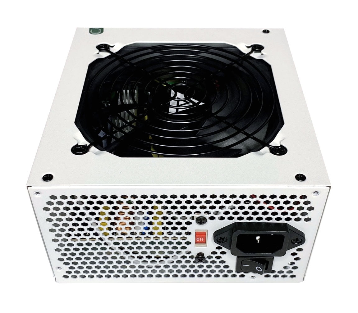 Apevia ATX-ES700-WH Essence 700W ATX Semi-Modular Gaming Power Supply with Auto-Thermally Controlled 120mm Black Fan, 115/230V Switch, All Protections, White Casing