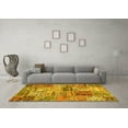 thumbnail image 3 of Ahgly Company Machine Washable Indoor Square Patchwork Yellow Transitional Area Rugs, 7' Square, 3 of 4