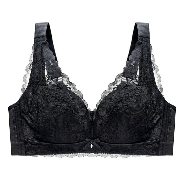 Women Mesh Lace Underwire Bra Light Lined Full Coverage Push Up Bralet  Everyday Wear with Straps Supportive Smoothing, G60-black, 34B/75B :  : Clothing, Shoes & Accessories