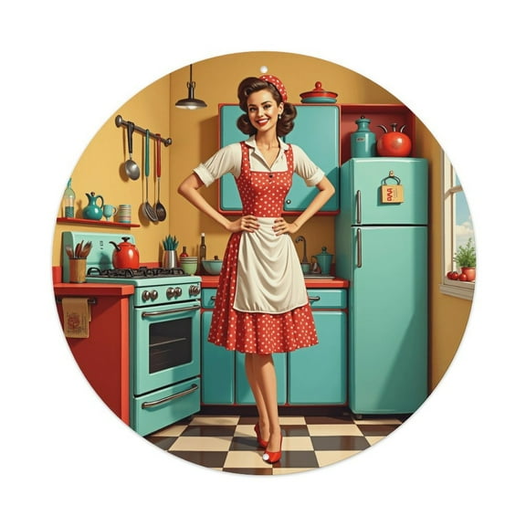 Round Metal Tin Sign Rustic Wall Decor Retro Kitchen Vintage Round Metal Sign Plaque for Home Garden Kitchen Bar Cafe Restaurant Garage Retro Vintage Wall Art 8x8 Inch