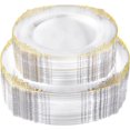 thumbnail image 1 of 100 PCS Clear and Gold Plastic Plates for 50 Guests, Clear Disposable Plates Include 50 PCS Dinner Plates, 50 PCS Dessert Plates for Party, Wedding and Graduation, 1 of 7