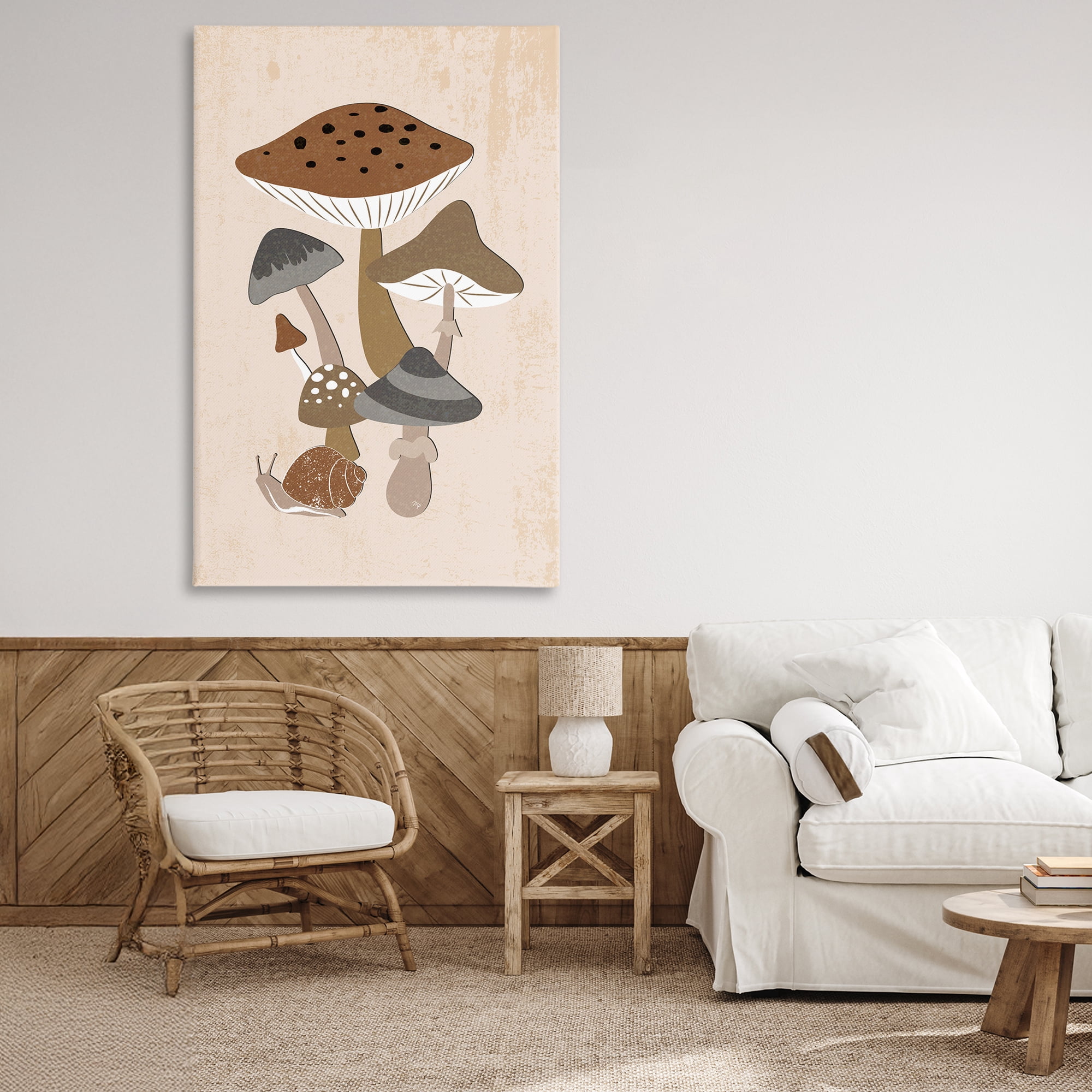 Stupell Industries Earthy Fungi Mushrooms & Snail Canvas Wall Art, design by Martina Pavlova