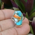 thumbnail image 5 of Oyster Copper Turquoise Gemstone Coffin Ring, Pure 925 Sterling Silver, Wedding Ring, Statement Ring, Beautiful Ring, Birthday Gifts For Women (Oyster Copper Turquoise), 5 of 6