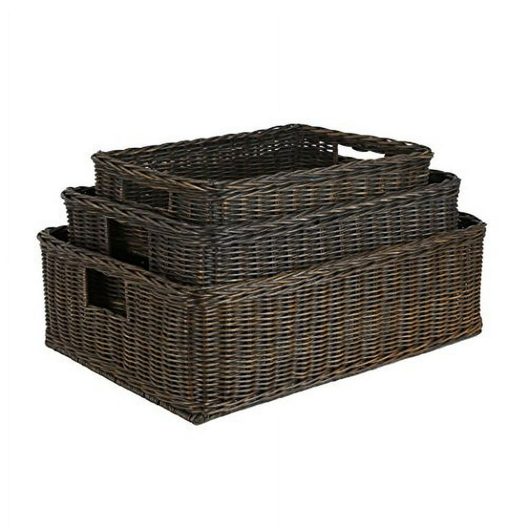 Woven Rattan Cube Storage Baskets — Village Thrive Small