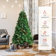 thumbnail image 6 of Gymax 6 Ft Artificial Christmas Tree Unlit Hinged Pine Xmas Tree w/ Pine Cones, 6 of 10