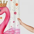 thumbnail image 3 of COMIO Elegant Pink Flamingo King Queen Shower Curtain for Bathroom White, 3 of 6