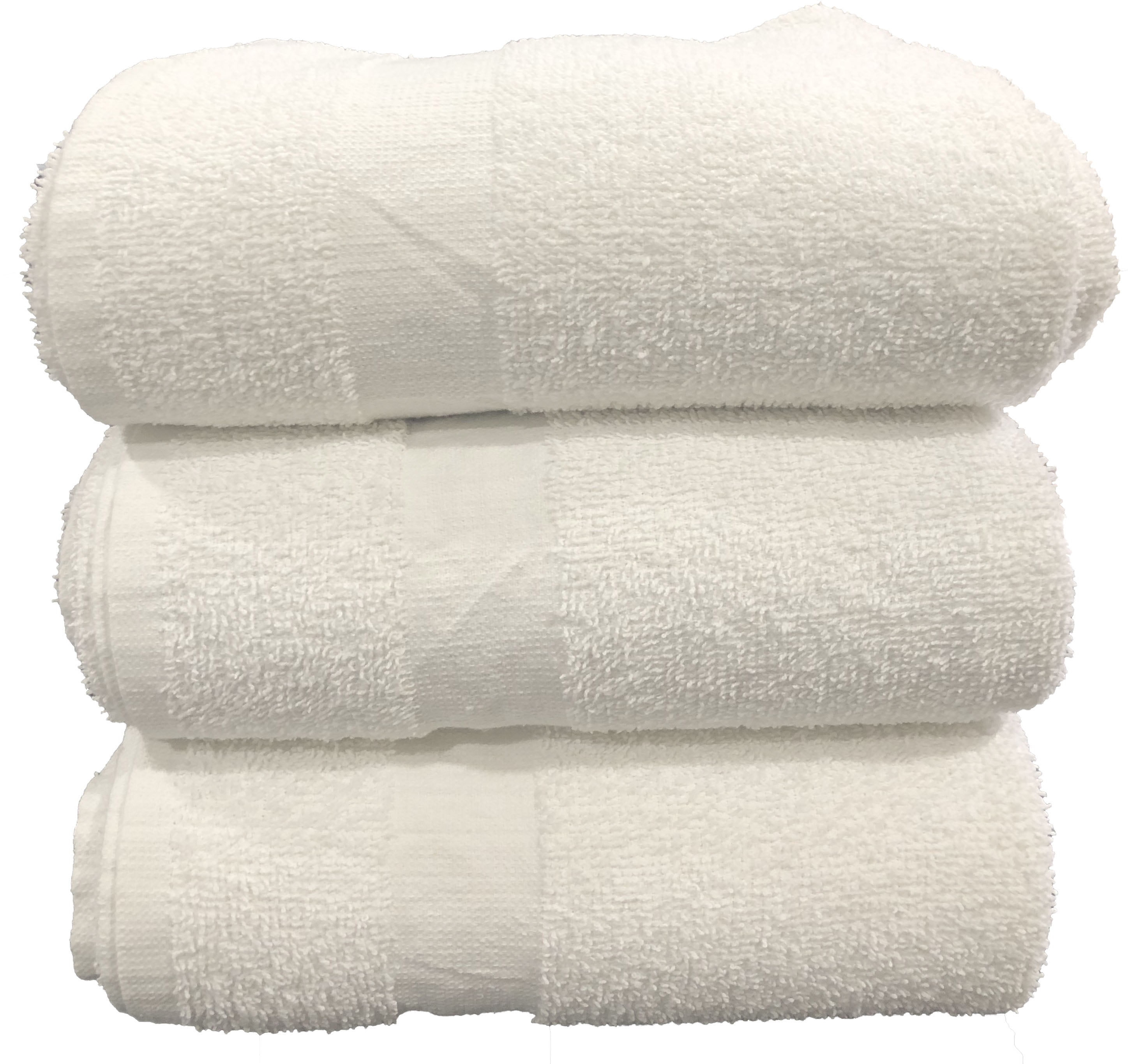 8 white cotton hotel bath towels large 27x54 *premium* dobbby border 17# dozen 