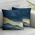 thumbnail image 3 of Acheng Gold and Blue Abstract Art Short Plush Pillowcase Set of 2 White, 3 of 7