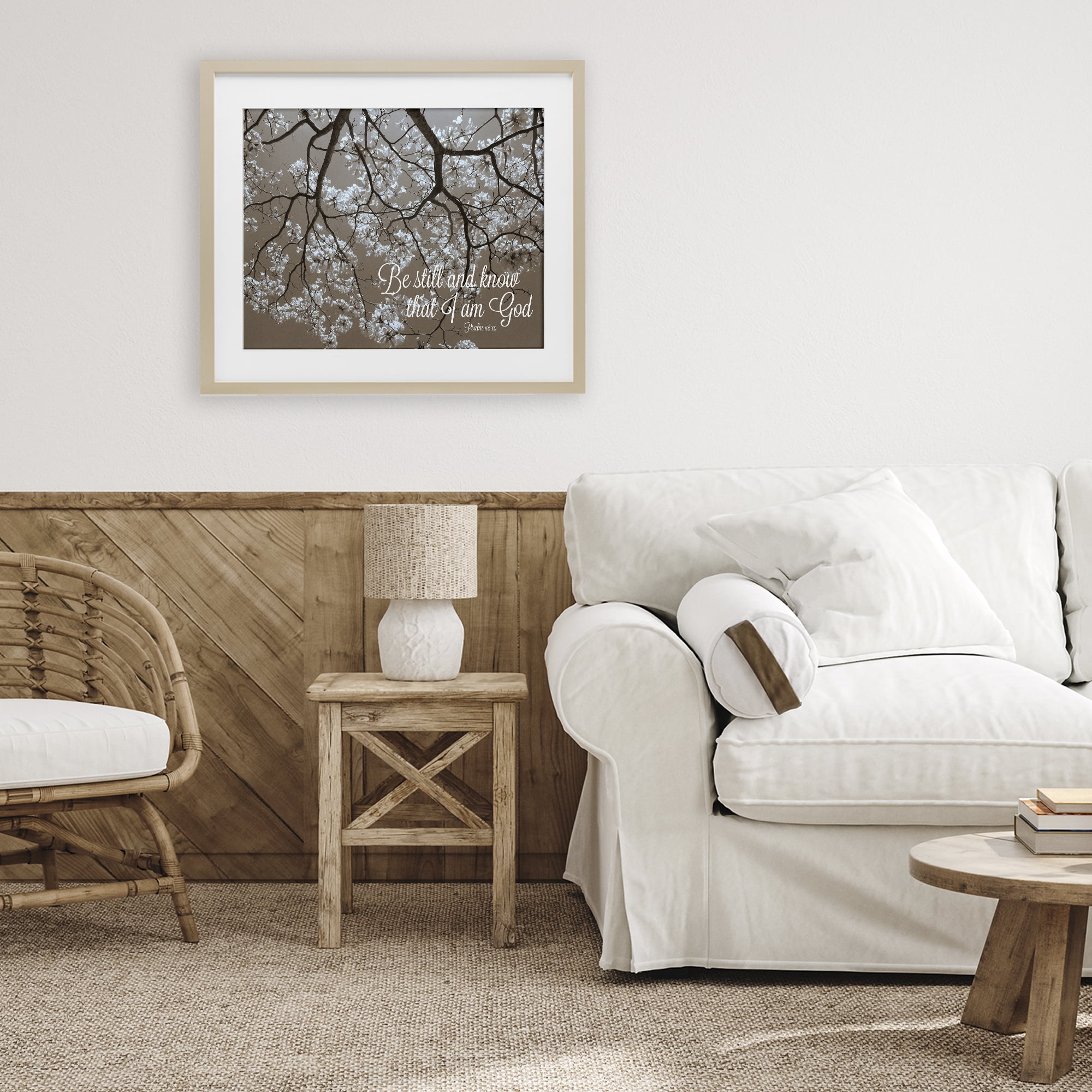 Stupell Industries Be Still Apple Blossoms Birch Framed Print Under Glass, design by Gail Peck