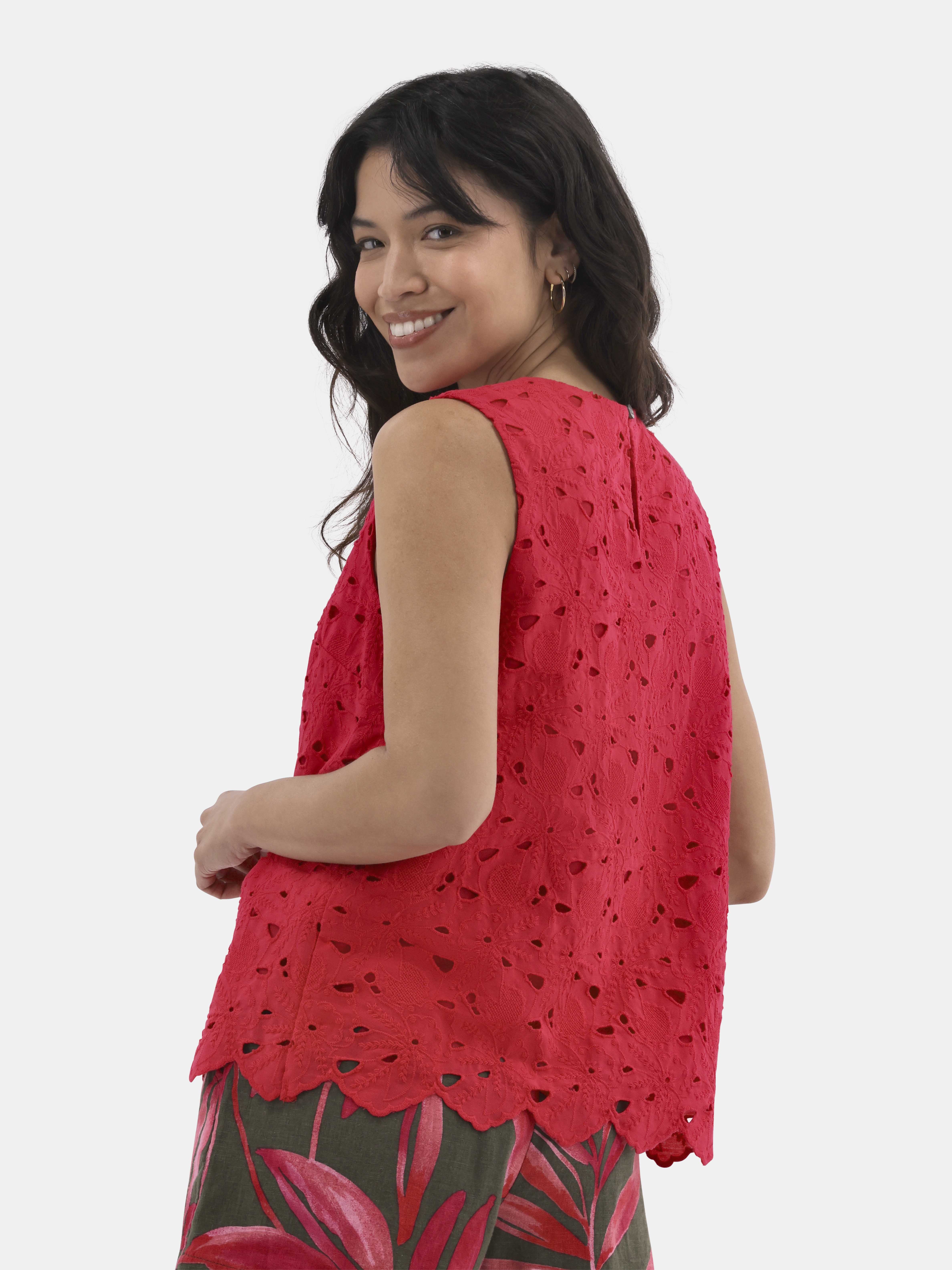 Time and Tru Women's Eyelet Embroidery Top, Sizes XS-XXXL