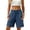 Blue, variant on Womens Shorts with Slits Pockets And Button Solid Color Loose Cotton Casual Wide Leg Shorts for Women