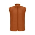 thumbnail image 7 of Womens Puffer Vest Sleeveless Zip Up Turn Down Collar Coat with Pockets Outerwear(Orange S), 7 of 7
