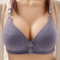 thumbnail image 2 of MIUOWANP Women's Bras No Underwire Full Support Polka Dot Print Push-Up Breathable Daily Bra,Purple XXL, 2 of 3