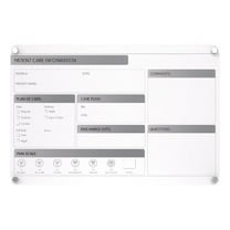 Ghent Graphics Slide Changeable Glass Dry Erase Board Non-Magnetic Horiz 18x24