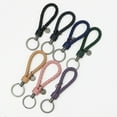 thumbnail image 4 of Leather Braided Woven Rope Keychain Lovely DIY Bag Hanging Pendant Exquisite Key Chain Car Keyring Holder Metal Jewelry for Men Bicolor Apricot, 4 of 9