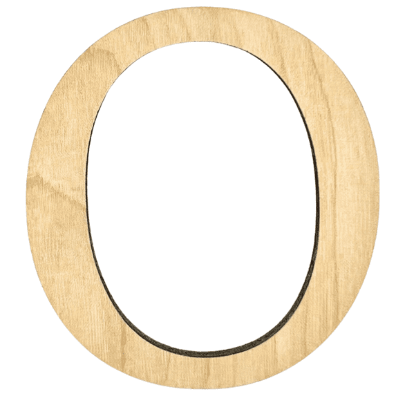 Krafty Supply 12" Tall Greek Wood Letter OMICRON | 1/4" Thick Birch Plywood | Greek Alphabet | Craft Alphabet Letters