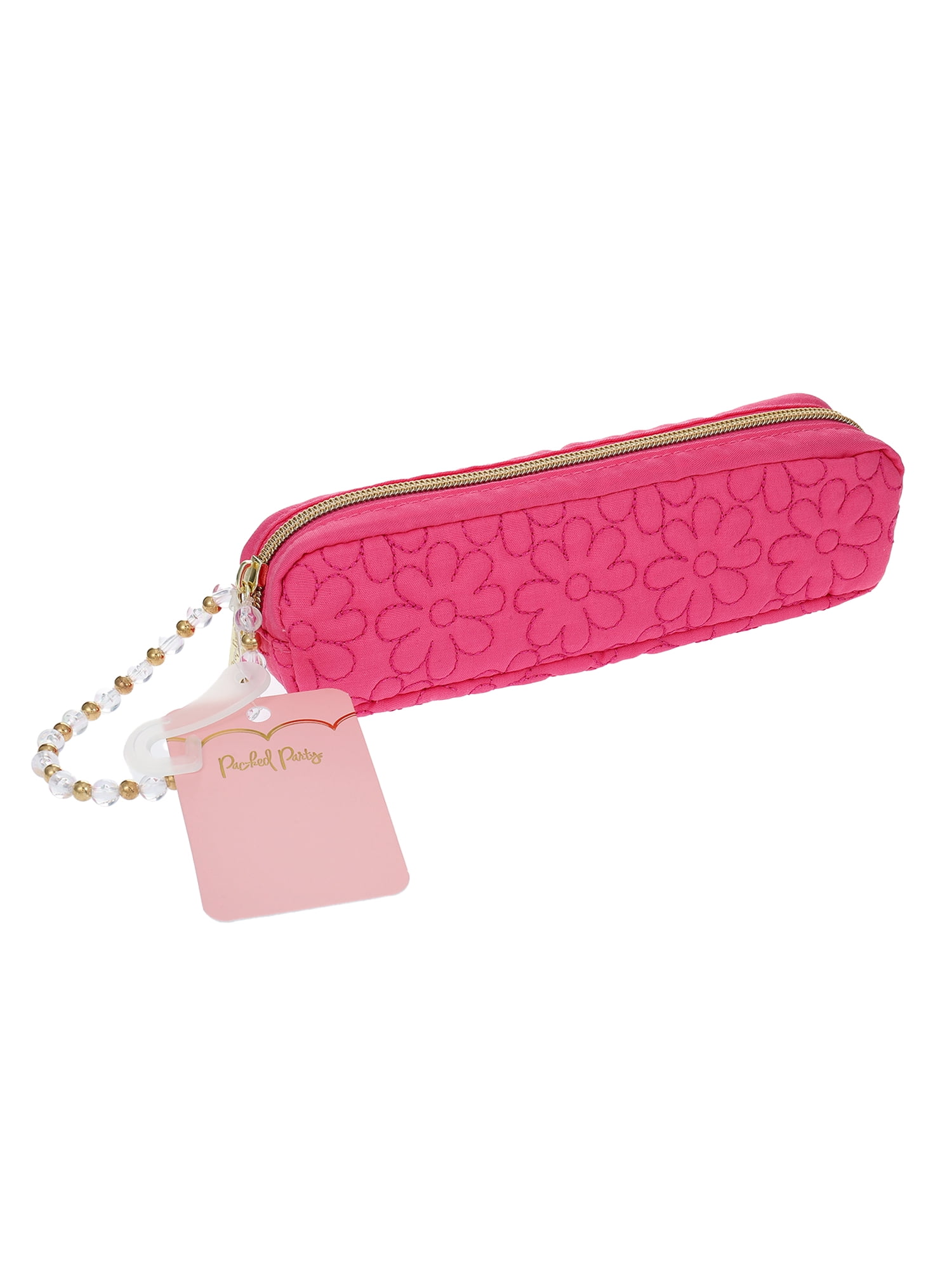 Packed Party In Full Bloom Quilted Pencil Pouch, Pink
